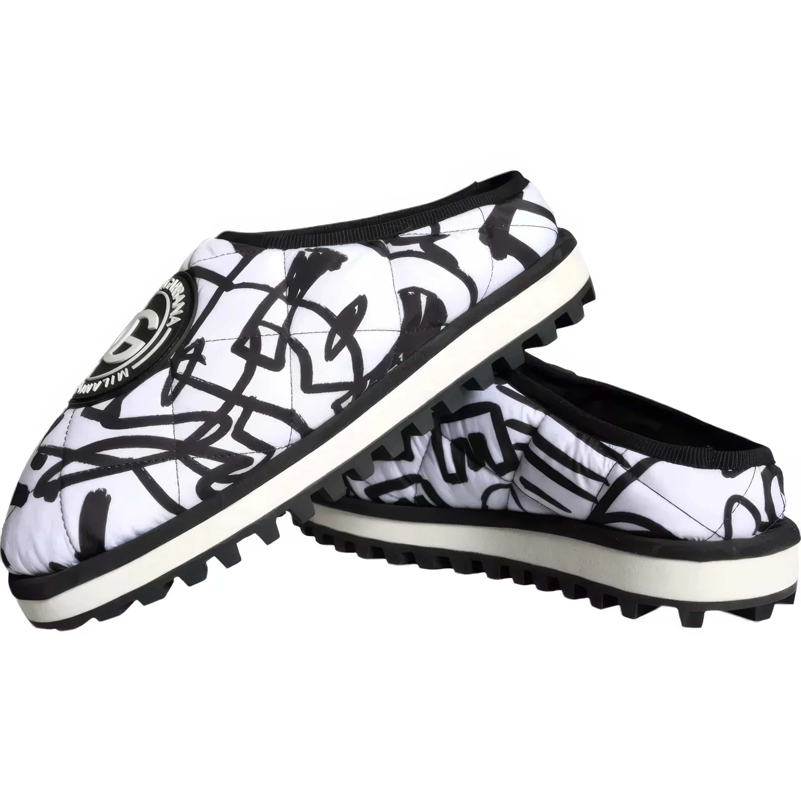 Graffiti Print Logo Slides High Arch Support Slippers