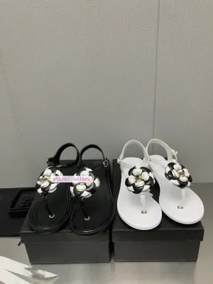 3cm flip flops slippers flower sandals fashion shoes women black white 35-41 high quality Split Toe Flip Flops