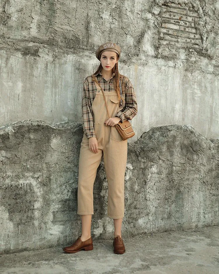 Vintage Penny Loafers Handmade Brown Leather Shoes For Women Retro Loafers Work Shoes Slip On Shoes