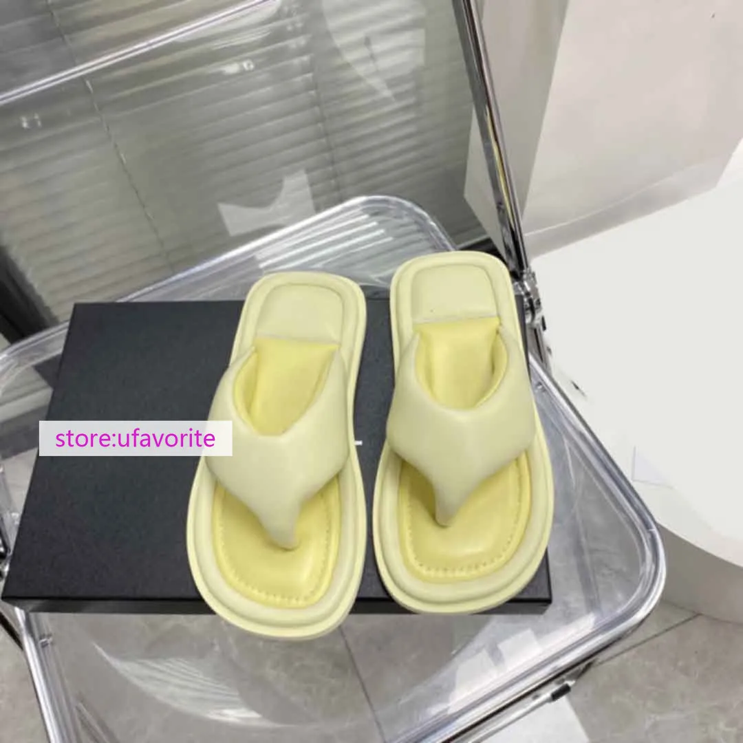 Flip Flops With Backstrap 2cm Fluffy slippers flats fashion casual Flip flops shoes women 2022ss 35-40 high quality