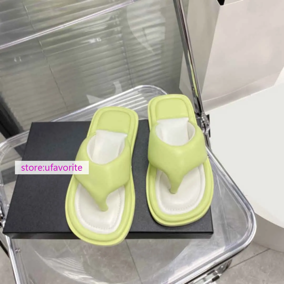 2cm Fluffy slippers flats fashion casual Flip flops shoes women 2022ss 35-40 high quality Bcbgeneration Wedge Flip Flops