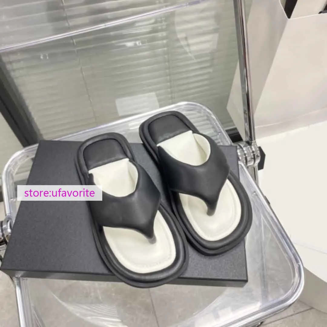 2cm Fluffy slippers flats fashion casual Flip flops shoes women 2022ss 35-40 high quality Toe Protector For Flip Flops