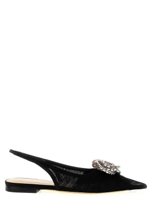 Galaxy Flat Shoes Nero Floral Print Flat Shoes