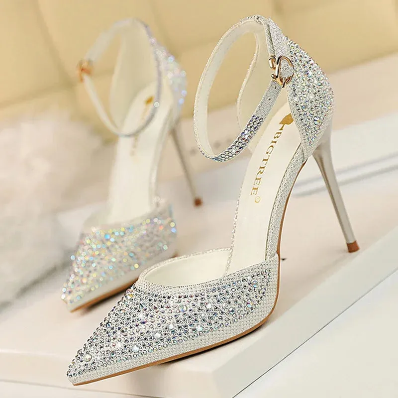 Shoes Shiny Rhinestones High Heels Ladies Shoes Women Pumps Sofft Sandals Amazon