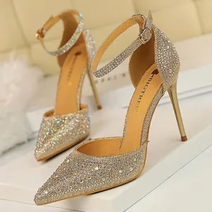 Sandals Huts Over Water Shoes Shiny Rhinestones High Heels Ladies Shoes Women Pumps