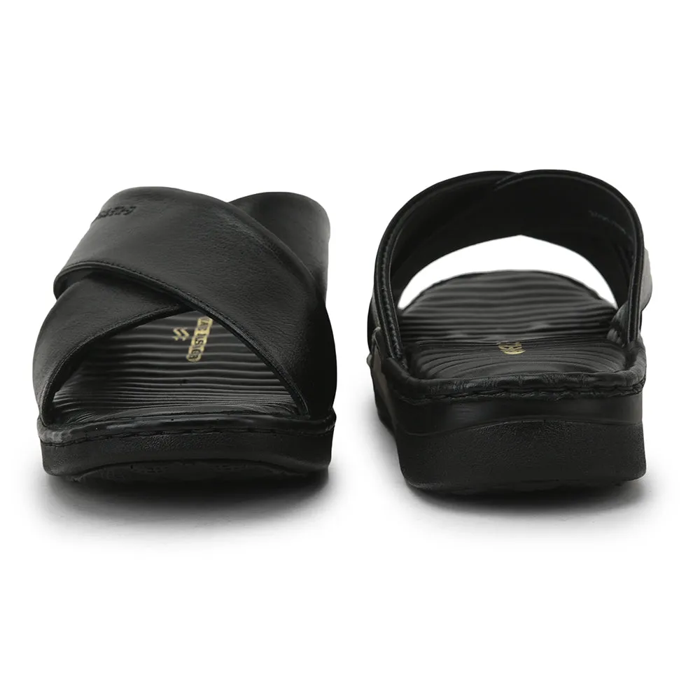 Doggie Slippers Healers Casual Slippers For Men (Black) 2191-700 By Liberty