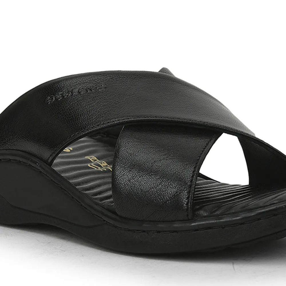 Bath Slippers Healers Casual Slippers For Men (Black) 2191-700 By Liberty