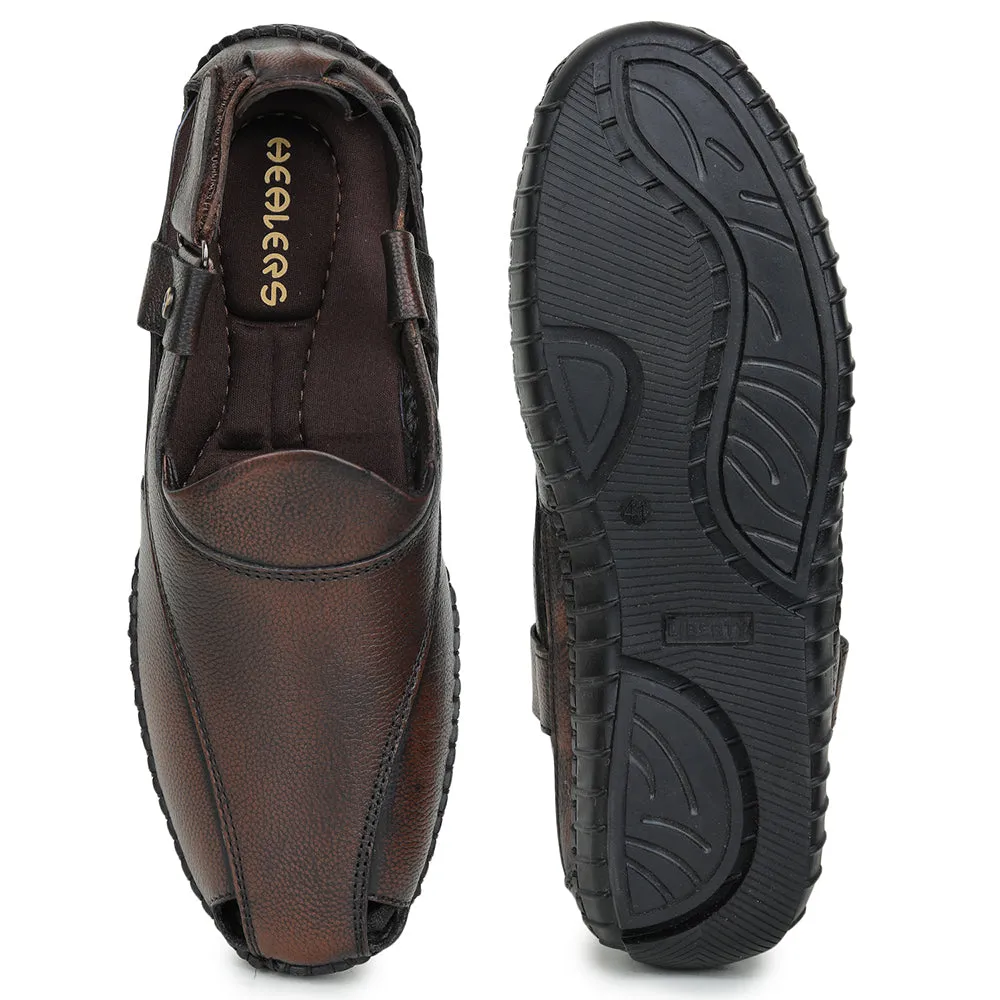 Fur Soft Sole Slippers Healers Formal Tan Sandals For Men JPL-204 By Liberty