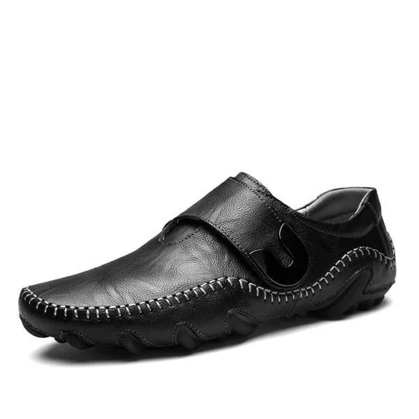 High Quality Leather Plush Warm Men Shoes Foot Loafers