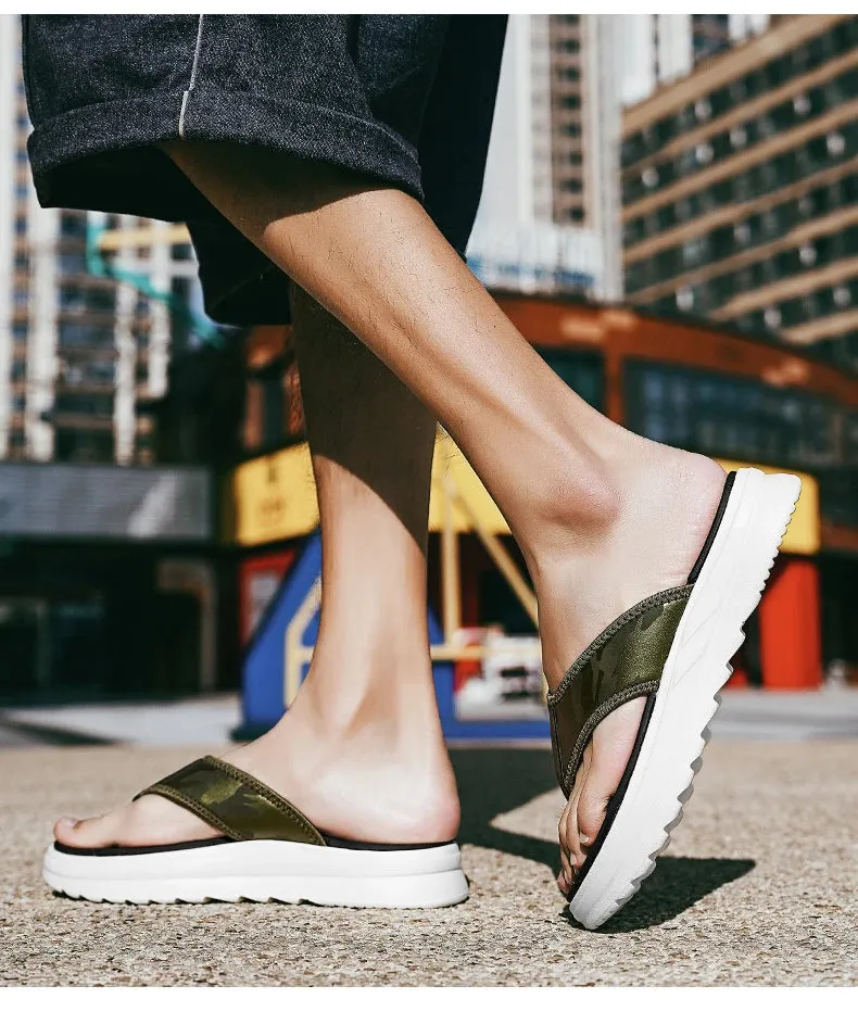 High Quality Outdoor Men Flip Flops Sandals Beach Slippers Design Mens Non-slip Comfortable Indoor Slippers Men Casual Shoes Casa Blanca Slides