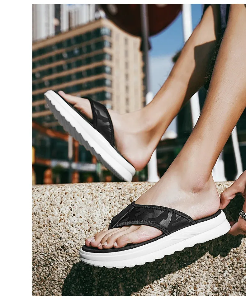 High Quality Outdoor Men Flip Flops Sandals Beach Slippers Design Mens Non-slip Comfortable Indoor Slippers Men Casual Shoes Slippers For Plantar