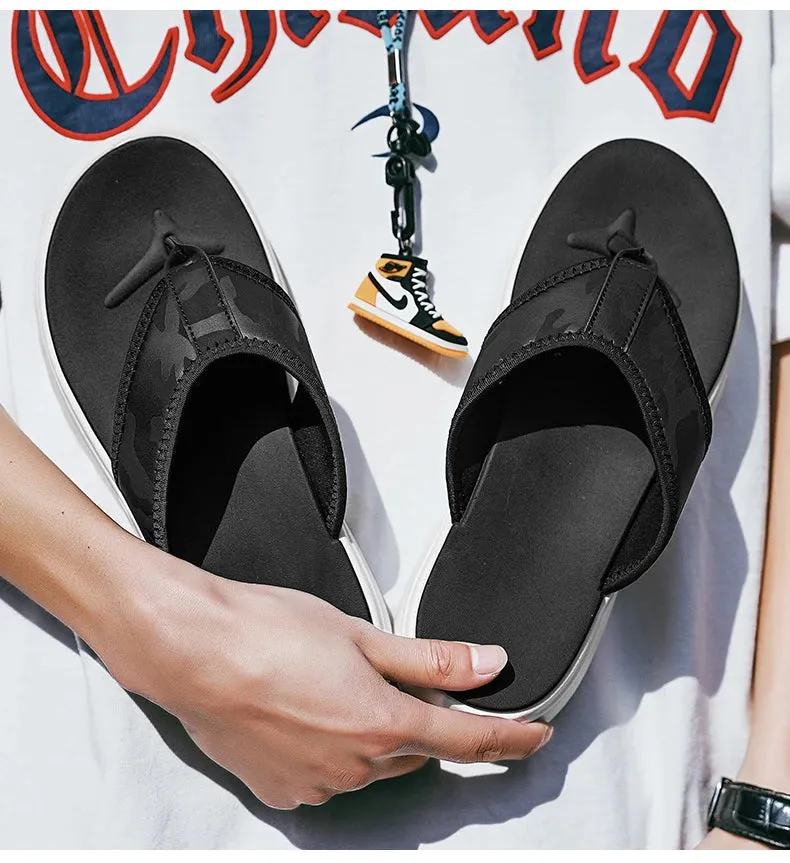 High Quality Outdoor Men Flip Flops Sandals Beach Slippers Design Mens Non-slip Comfortable Indoor Slippers Men Casual Shoes Walmart Joyspun Slippers