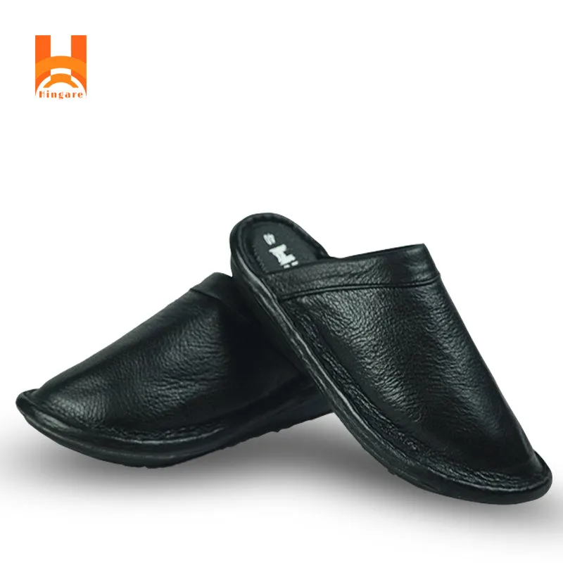 Hingare Soft Genuine Leather Anti-slip Slippers Fashion Casual Men Shoes Straw Slippers