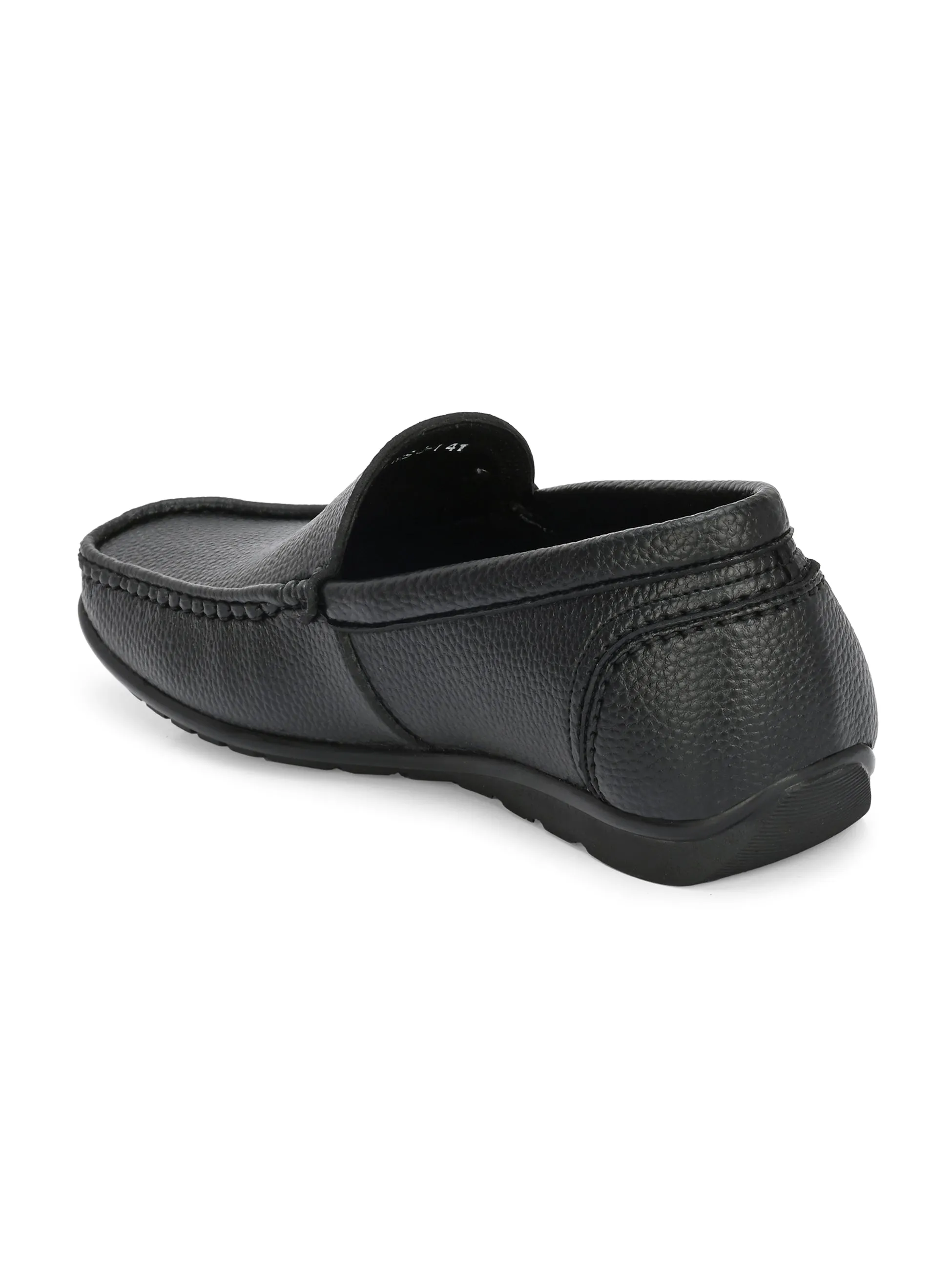 Zebra Loafers Hitz Men's Black Synthetic Slip-On Comfort Loafer Shoes