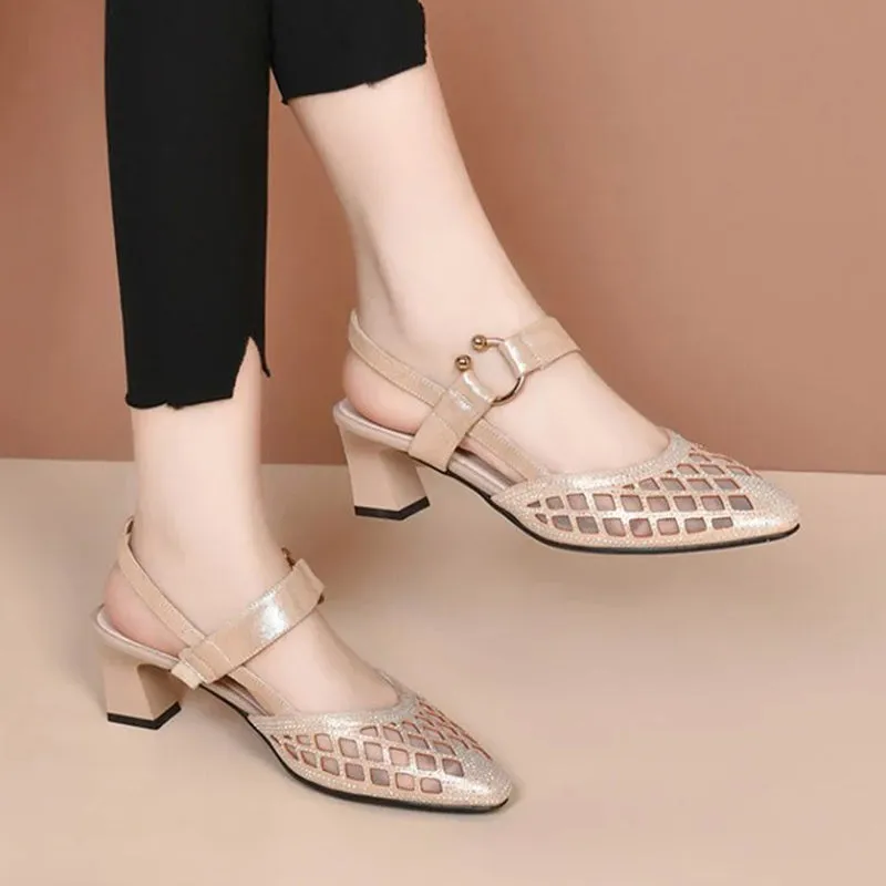 Sandals That Cover Toes Hot Sale 40% OFFGlittering Rhinestone Block Heel Sandals