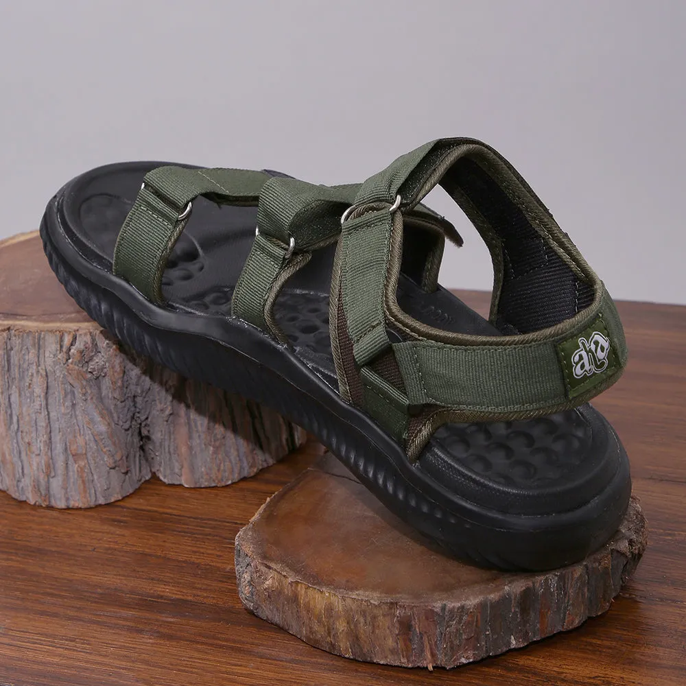 Way Soft Slippers A-HA Casual Olive Green Sandals For Men STAMINA-4E By Liberty