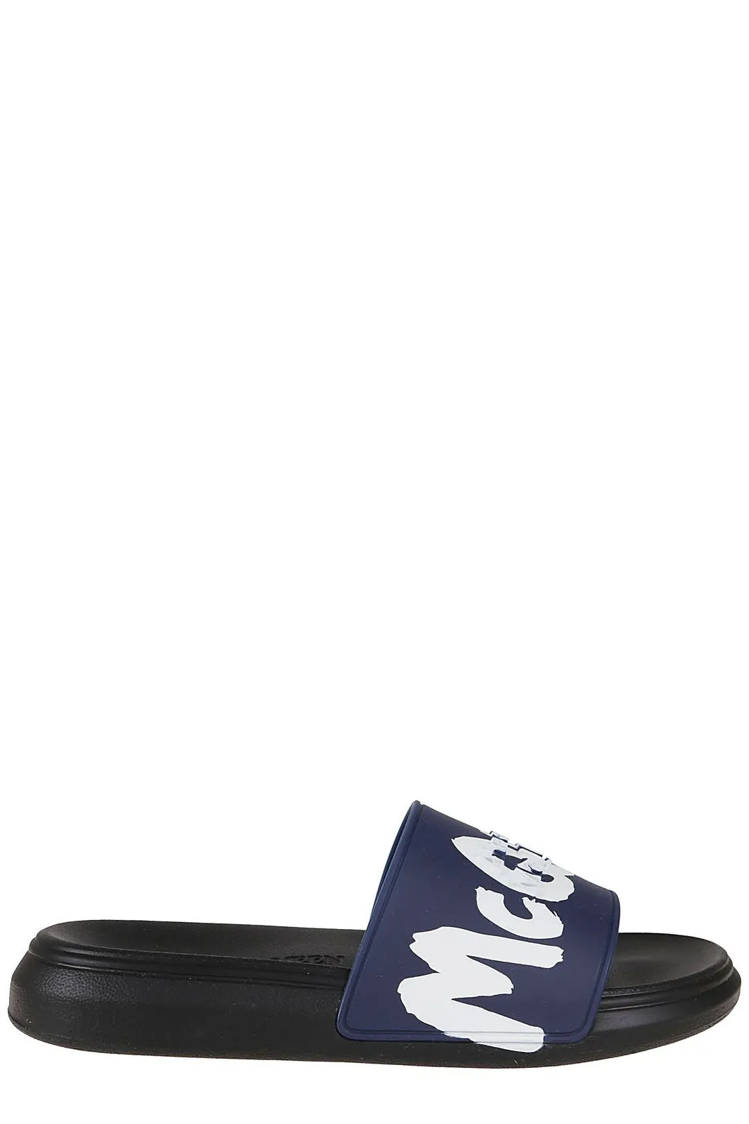 Alexander McQueen Graffiti Logo Printed Slides Sandals Boc