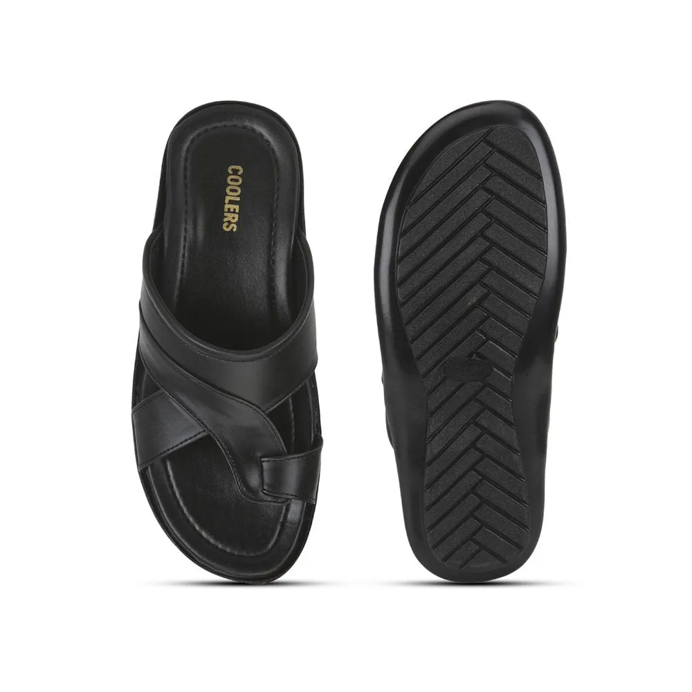 Blood Pressure Slippers Coolers Casual Black Toe Ring Slippers For Men COOL99-400 By Liberty