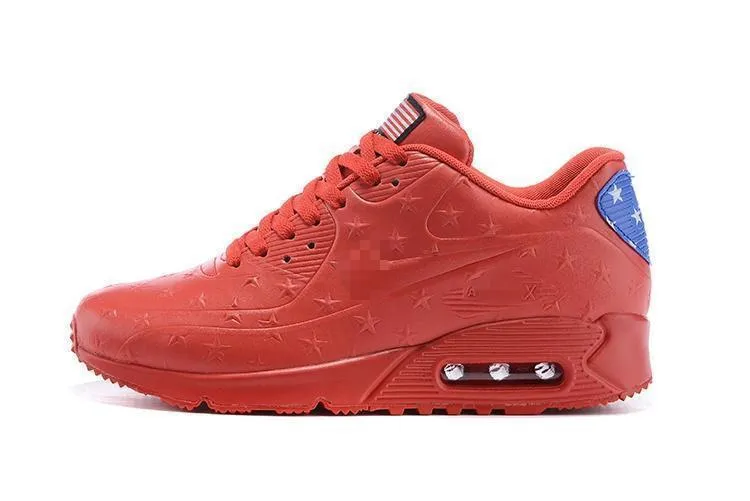 Nike Air Max 90 'Independence Day Red' Shoes Sneaker Sale Men Size US 7-11 Asics Shoes Tennis