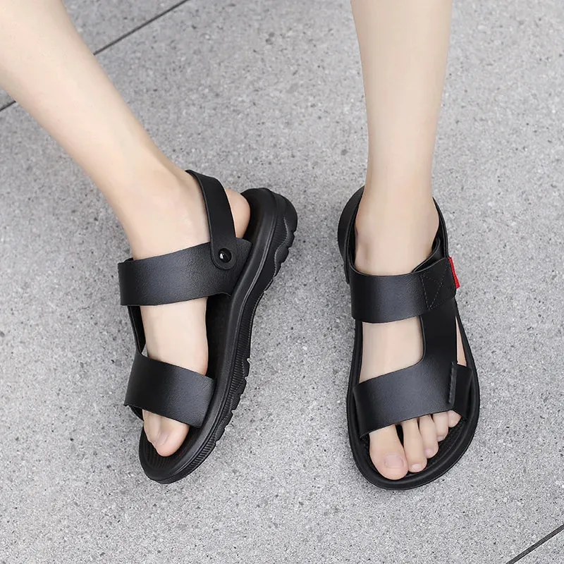 Sandals With The Best Support Yeknu Men's Slippers outdoor Summer New Sandals Men Leather Sandals breathable Adult Thick-soled Beach Shoes Non-slip Open-toe Sandals