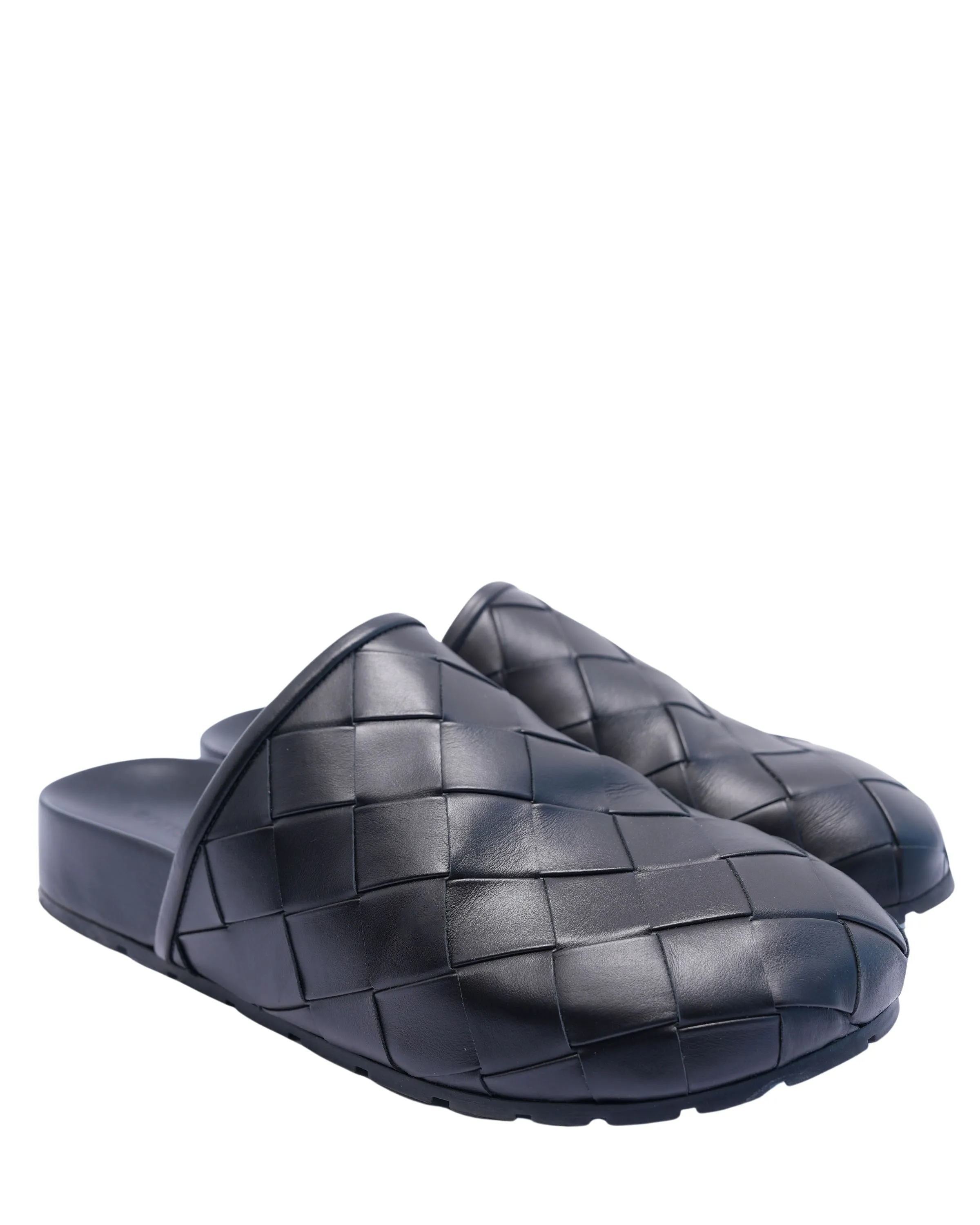 Sandals Birkenstock Leather Arizona Intrecciato Leather Reggie Mule