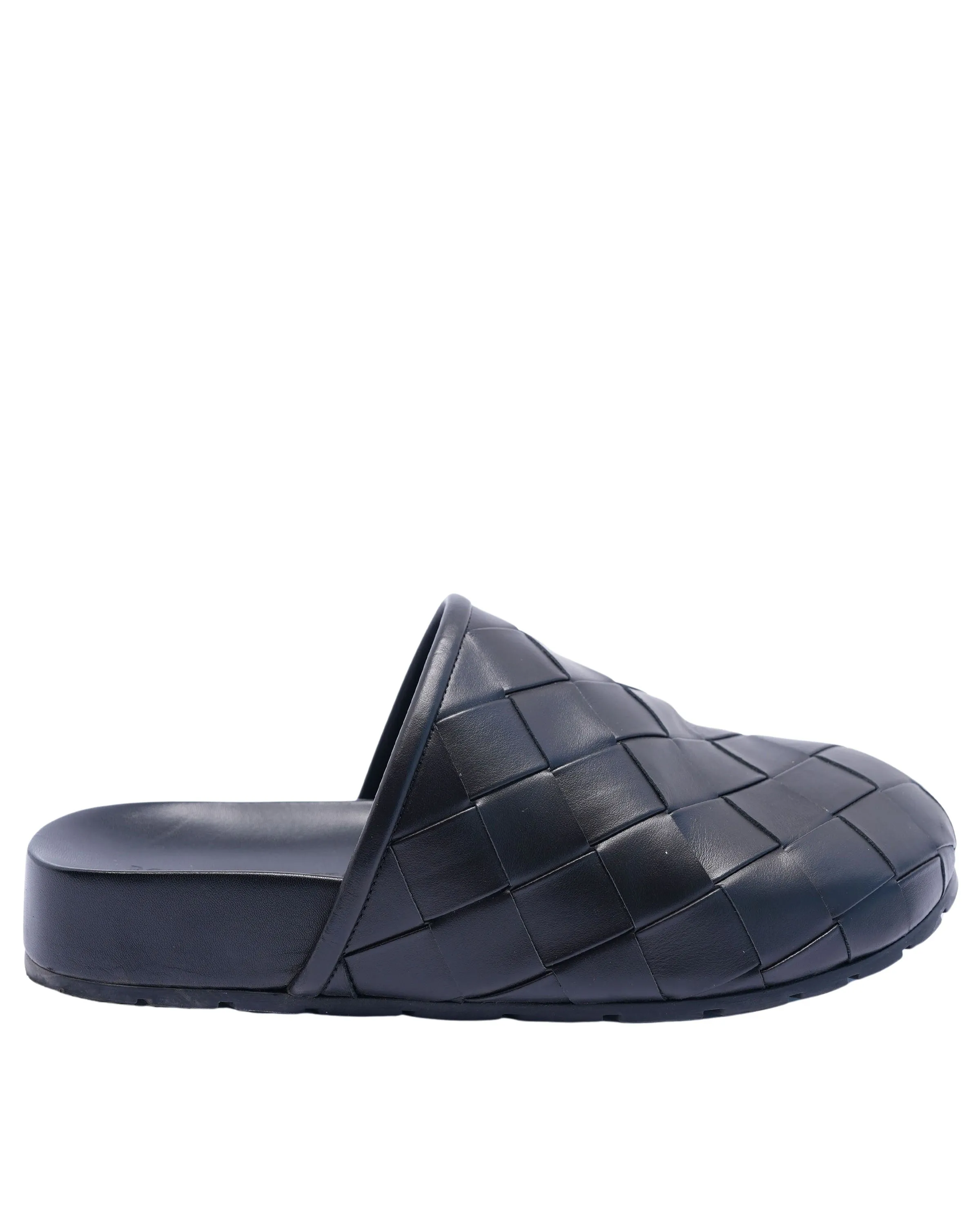 Intrecciato Leather Reggie Mule Channel Sandals