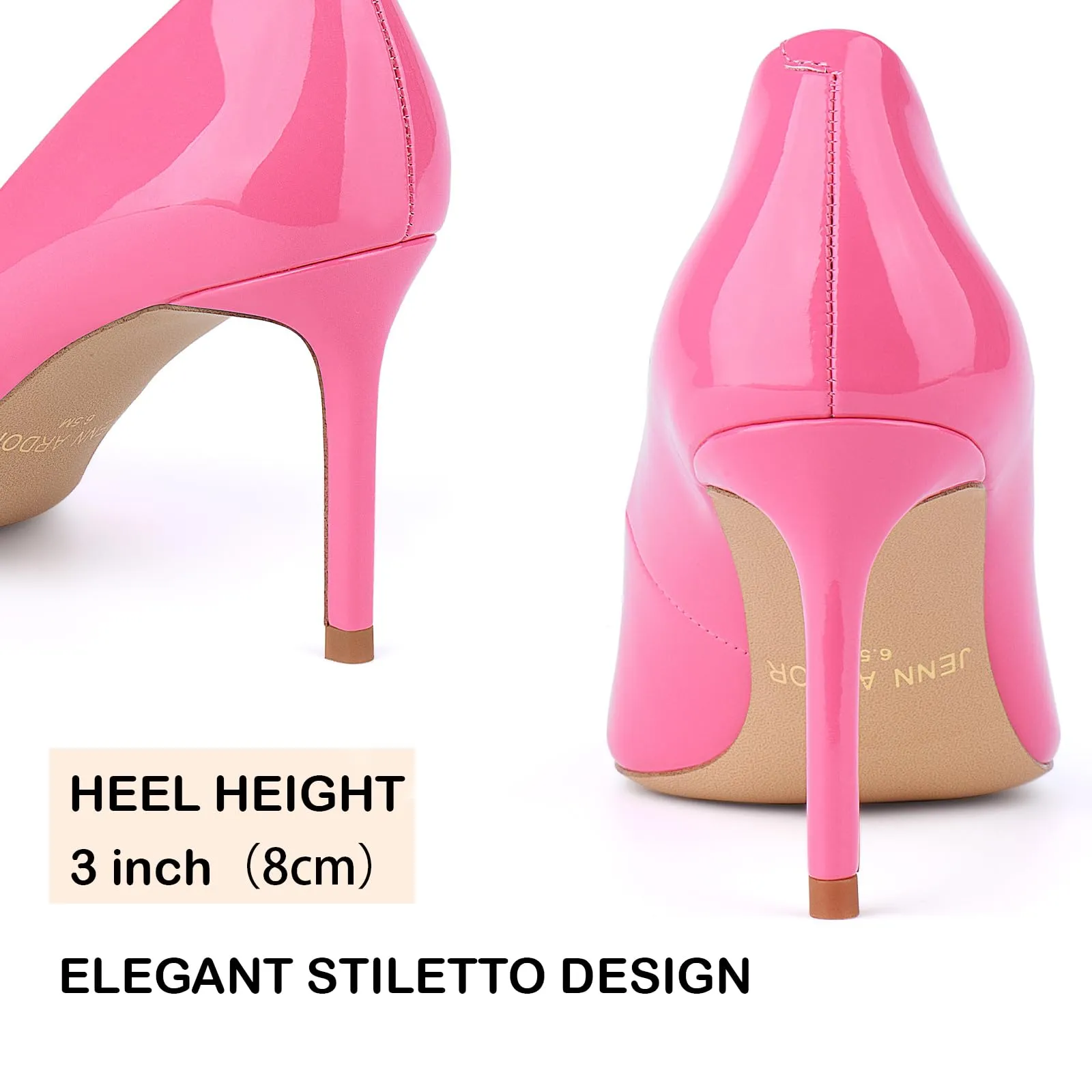 JENN ARDOR Women's Comfortable Stiletto Pumps 3 inch 2000 Gram Thinsulate Work Boots