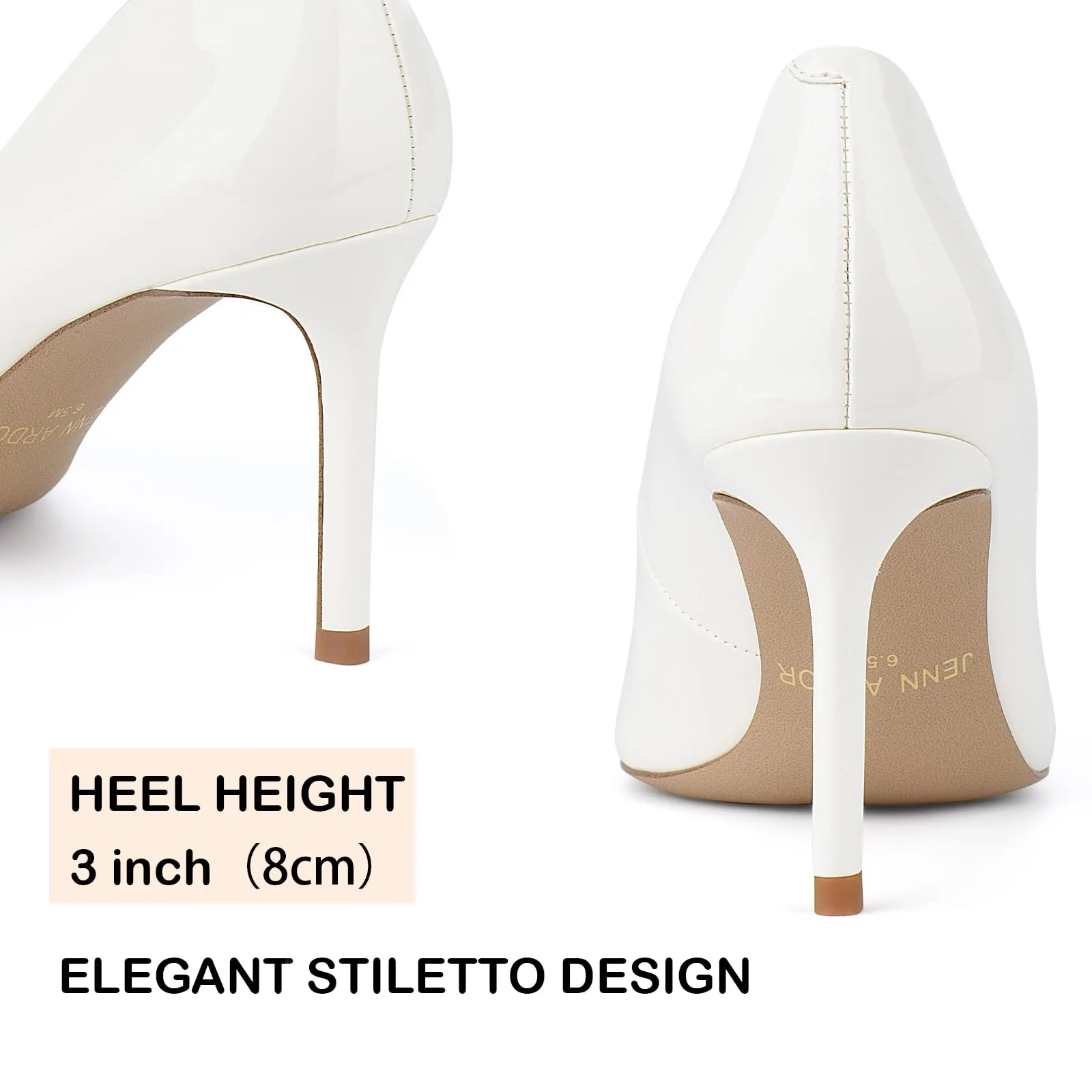 JENN ARDOR Women's Comfortable Stiletto Pumps 3 inch Best Boot Insoles For Work Boots