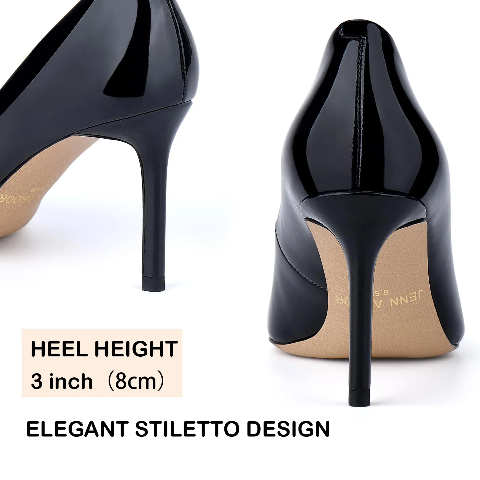 JENN ARDOR Women's Comfortable Stiletto Pumps 3 inch Good Cheap Work Boots