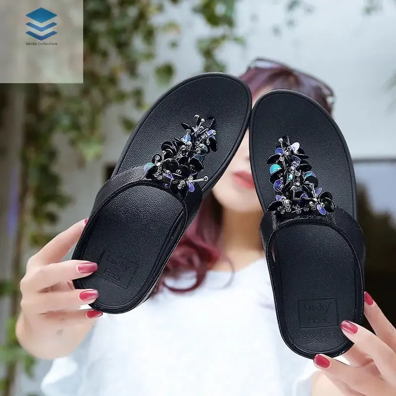 New shoes women Summer Sandal For Women Sandals Fashion sequins platform flip-flops Non-slip Wedges Simple Slippers Women sh479 Beach With Flip Flops
