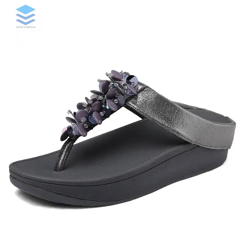 Air Cushion Flip Flops New shoes women Summer Sandal For Women Sandals Fashion sequins platform flip-flops Non-slip Wedges Simple Slippers Women sh479