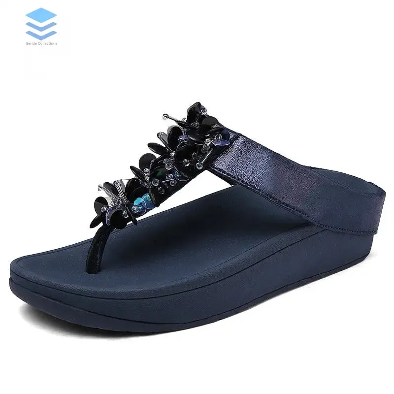 New shoes women Summer Sandal For Women Sandals Fashion sequins platform flip-flops Non-slip Wedges Simple Slippers Women sh479 Feit Flip Flops