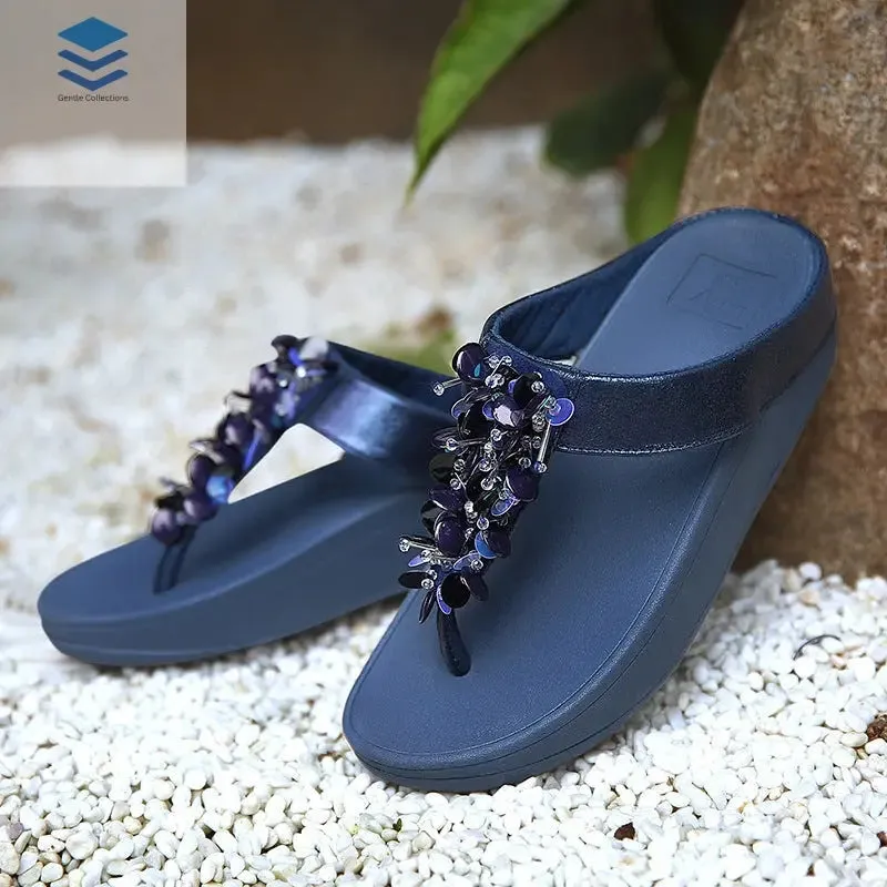 New shoes women Summer Sandal For Women Sandals Fashion sequins platform flip-flops Non-slip Wedges Simple Slippers Women sh479 Padded Flip Flops