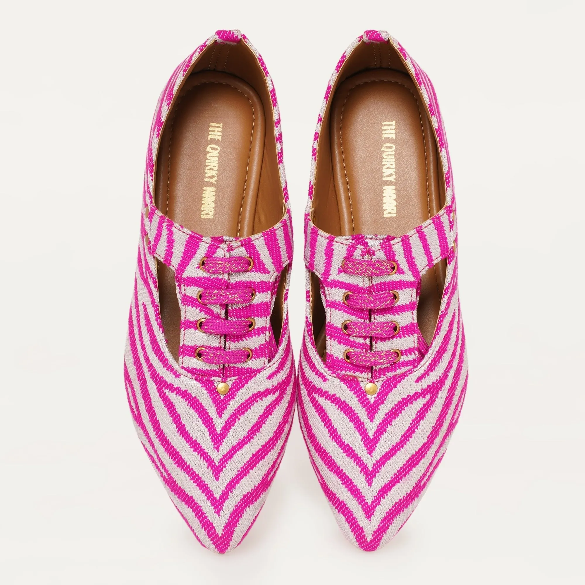 Juliet Oxfords in Pink Brogue Vs Oxford Shoes