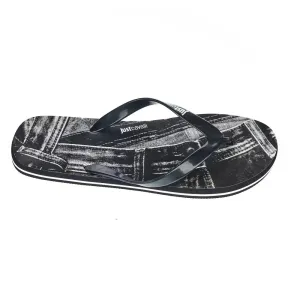 Sandals Dress Code Just Cavalli Sleek Black Logo Flip Flops for Men