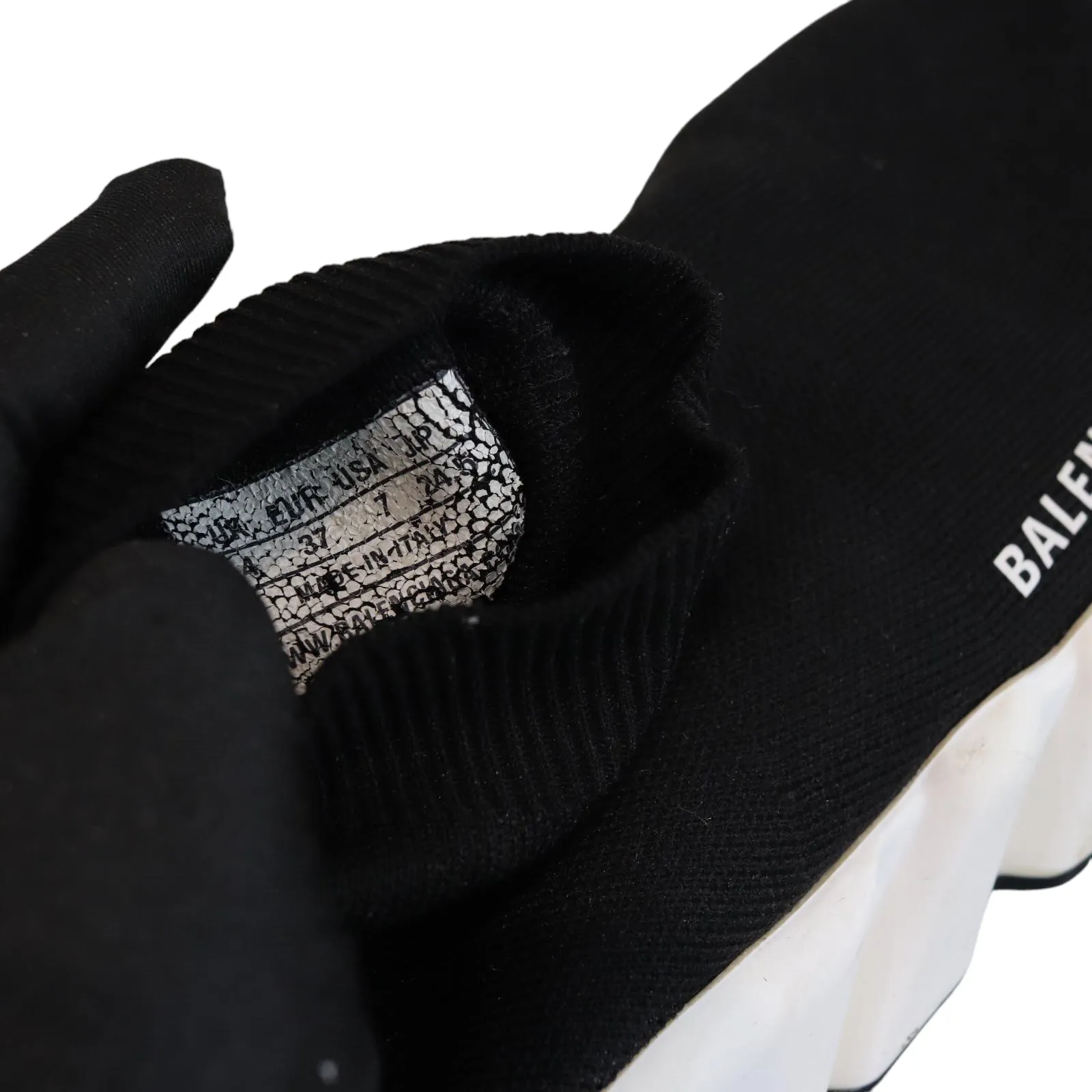 Knit Women Speed Sneakers 37 Black White Berness Sneakers