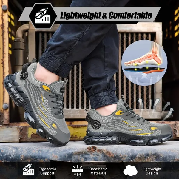 Knob Anti-Smash Anti-Slip Safety Sneakers Gold Sneakers