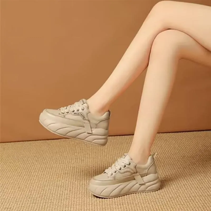 Leather Muffin Bottom Casual Women's Shoes B Sneakers