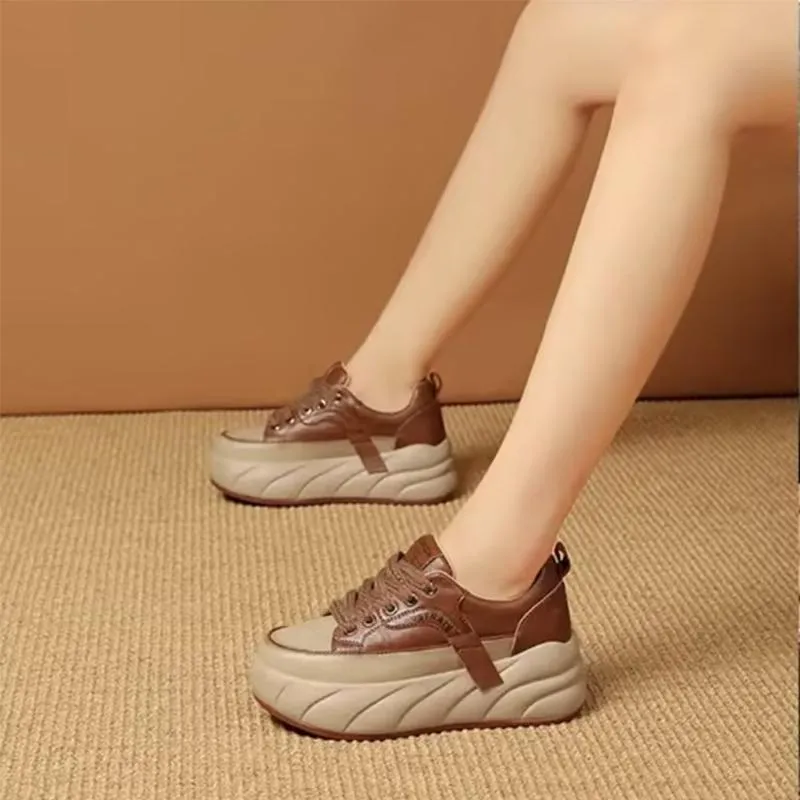 Leather Muffin Bottom Casual Women's Shoes Friday Deals Sneakers