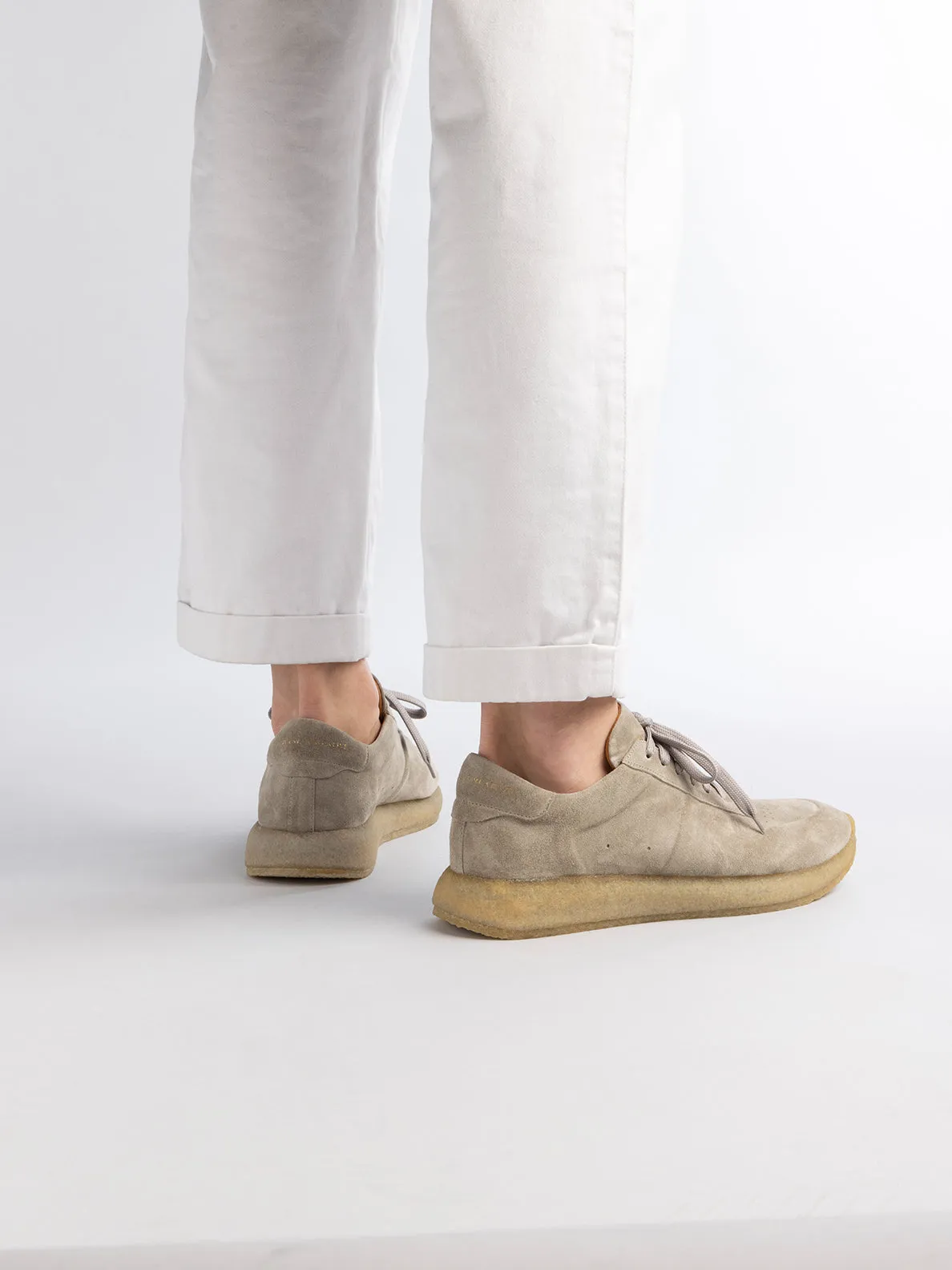 LEGEND 001 - Green Suede Low Top Sneakers White Walking Sneakers