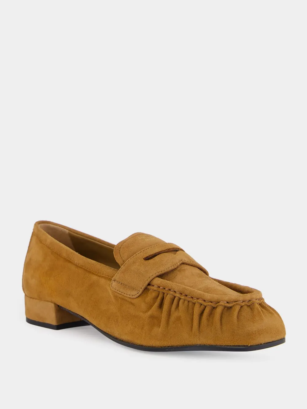 Light Brown Suede Leather Loafers Eileen Fisher Loafers