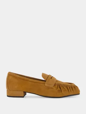 Loafers Meme Light Brown Suede Leather Loafers