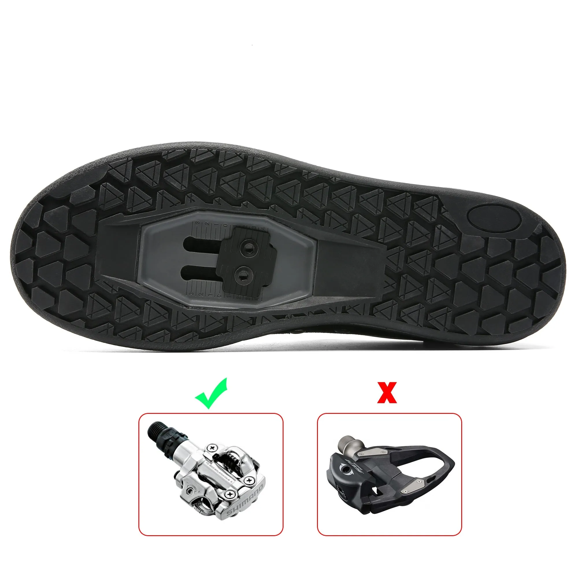 Mens Cycling Shoes Mtb Downhill Enduro Mountain Bike Shoes Compatible with All 2 Bolts Peadls Flat Open Shoes