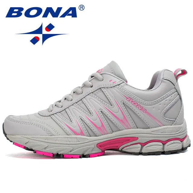 BONA New Hot Style Women Running Shoes Lace Up Sport Shoes Outdoor Jogging Walking Athletic Shoes Comfortable Sneakers For Women Vaporfly Running Shoes