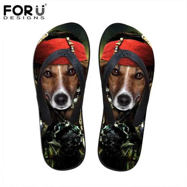 Men's Summer Flip Flops 3D Animals Print Rubber Slippers. Slippers For Girls