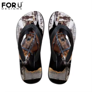 Goose Down Slippers Men's Summer Flip Flops 3D Animals Print Rubber Slippers.