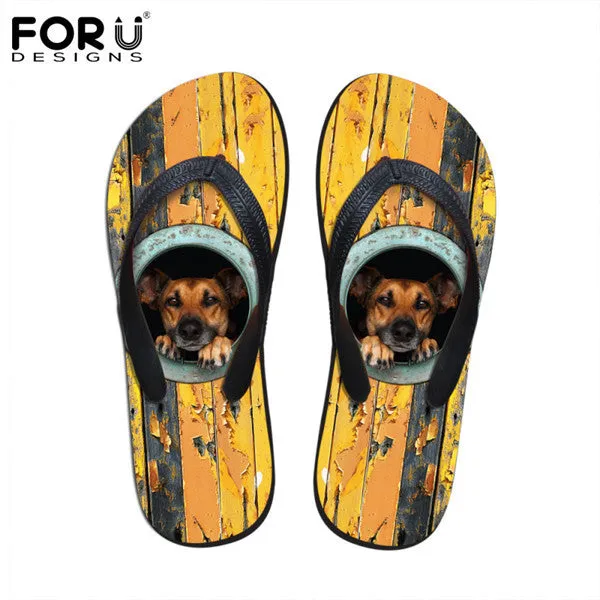 Men's Summer Flip Flops 3D Animals Print Rubber Slippers. Slippers Size 7