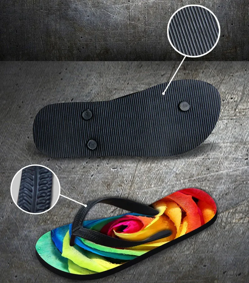 Men's Summer Flip Flops 3D Animals Print Rubber Slippers. Slides Or Flip Flops