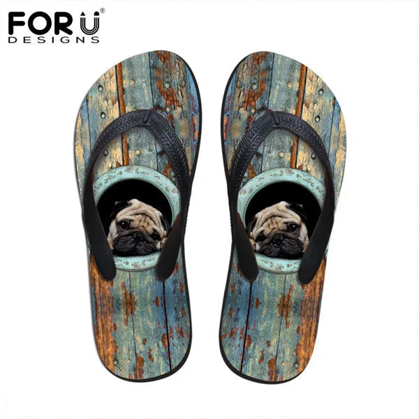 Men's Summer Flip Flops 3D Animals Print Rubber Slippers. Knitting Slippers Patterns Free