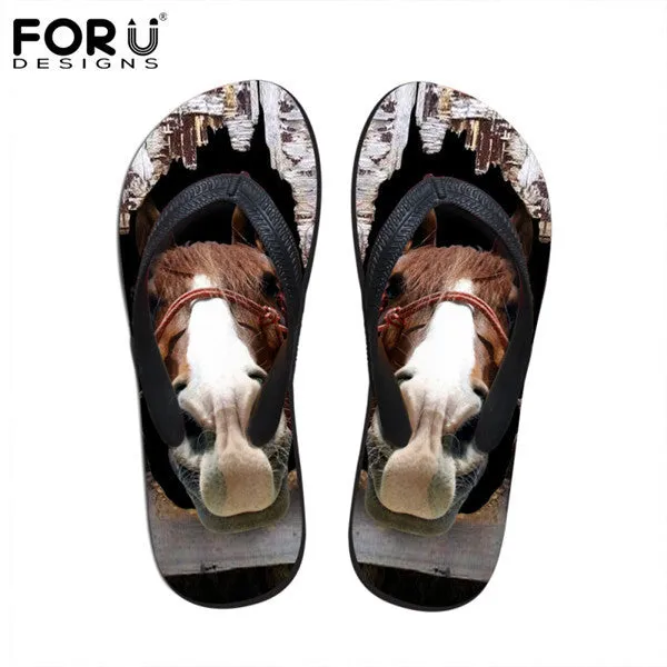 Men's Summer Flip Flops 3D Animals Print Rubber Slippers. Cartman Slippers